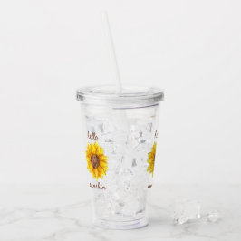 Cute Modern Sunflower Summer Vacation Acryl Drinkbeker