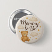 Cute Modern Teddy Bear Mommy to Be  Button (Voorkant /achterkant)
