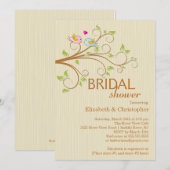 Cute Modern Tortelduifjes Bridal Shower Invitation Kaart (Voorkant / Achterkant)