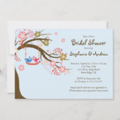 Cute Modern Tortelduifjes Bridal Shower Invitation Kaart (Voorkant)