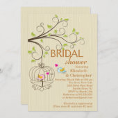 Cute Modern Tortelduifjes Bridal Shower Invitation Kaart (Voorkant / Achterkant)