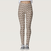 Cute Modern Triangle Pattern Trendy Mocha Brown Leggings (Voorkant)