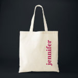 Cute Modern Typography Name Tote Bag<br><div class="desc">Deze leuke moderne typografische canvas tas is perfect voor een bruidsmeisje, een vrijgezellenfeest, of zelfs voor bruiloften! En wees er zeker van dat je er eentje voor jezelf krijgt — laat de bruid niet los! Pas de naam van uw keuze aan. De kleur van de doopvont kan worden veranderd om...</div>