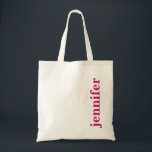 Cute Modern Typography Name Tote Bag<br><div class="desc">Deze leuke moderne typografische canvas tas is perfect voor een bruidsmeisje, een vrijgezellenfeest, of zelfs voor bruiloften! En wees er zeker van dat je er eentje voor jezelf krijgt — laat de bruid niet los! Pas de naam van uw keuze aan. De kleur van de doopvont kan worden veranderd om...</div>