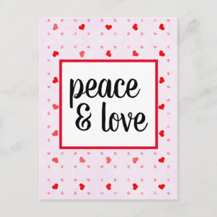 Cute Modern Typography Peace and Love Briefkaart
