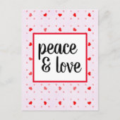 Cute Modern Typography Peace and Love Briefkaart (Voorkant)