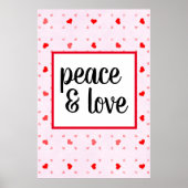 Cute Modern Typography Peace and Love Poster (Voorkant)