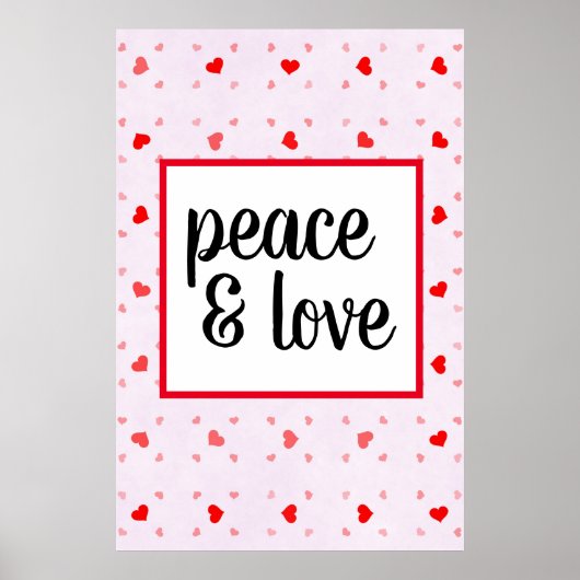 Cute Modern Typography Peace and Love Poster (Voorkant)