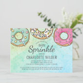 Cute Modern Waterverf Donut Baby Sprinkle Kaart (Staand voorkant)