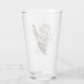 Cute Modern Waterverf Floral Koala op persoonlijke Glas (Achterkant)