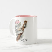 Cute Modern Waterverf Floral Koala op persoonlijke Tweekleurige Koffiemok (Voorkant links)