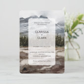 Cute Modern Waterverf Forrest Landscape Wedding I Kaart (Staand voorkant)