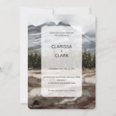 Cute Modern Waterverf Forrest Landscape Wedding I Kaart (Voorkant)