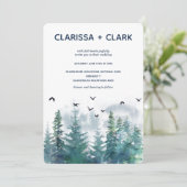 Cute Modern Waterverf Forrest Landscape Wedding I Kaart (Staand voorkant)