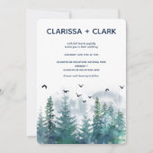 Cute Modern Waterverf Forrest Landscape Wedding I Kaart (Voorkant)