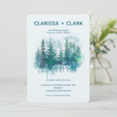 Cute Modern Waterverf Forrest Landscape Wedding Kaart (Staand voorkant)