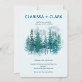 Cute Modern Waterverf Forrest Landscape Wedding Kaart (Voorkant)