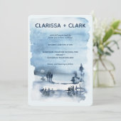 Cute Modern Waterverf Mountain Landscape Wedding Kaart (Staand voorkant)