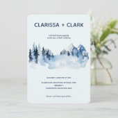 Cute Modern Waterverf Mountain Landscape Wedding Kaart (Staand voorkant)