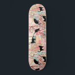 Cute Modern Waterverf Paris Cafe Cat Pattern Persoonlijk Skateboard<br><div class="desc">Dit schattige ontwerp kenmerkt een zwarte kat op een waterverf Franse achtergrond. #cat #kitten #schattig #giften #giftsforher #girly #feminine #paris #frans #schaats #skateboard #skateboarding #sport #outdoor #plezier #games #design #design #designer</div>