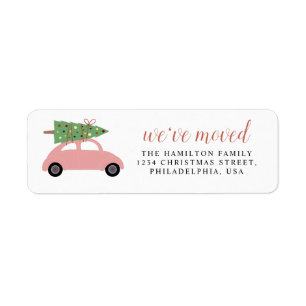 Cute Modern We hebben roze kerstboom verplaatst Etiket