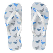 Cute Modern Whale Illustrated Pattern Blue Teenslippers (Voetbed)