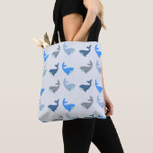 Cute Modern Whale Illustrated Pattern Blue Tote Bag (Dichtbij)