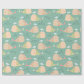 Cute Modern Whales Pattern Gift Wrapping Paper Cadeaupapier (Vlak)