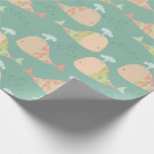 Cute Modern Whales Pattern Gift Wrapping Paper Cadeaupapier (Hoek)