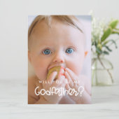 Cute modern Will jij bent mijn Godfather fotokaart Kaart (Staand voorkant)