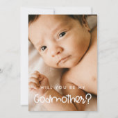 Cute modern Will jij bent mijn Godmoeder fotokaart Kaart (Voorkant)