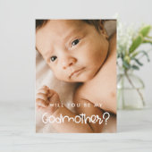 Cute modern Will jij bent mijn Godmoeder fotokaart Kaart (Staand voorkant)