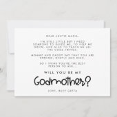Cute modern Will jij bent mijn Godmoeder kaart (Voorkant)