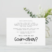 Cute modern Will jij bent mijn Godmoeder kaart (Staand voorkant)
