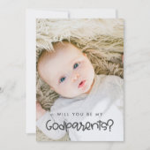 Cute modern Will jij bent mijn Godouders fotokaart Kaart (Voorkant)
