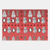 Cute Modern Winter Reindeer Beer kerstcadeau Inpakpapier Vel (Voorkant 3)