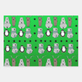 Cute Modern Winter Reindeer Beer kerstcadeau Inpakpapier Vel (Voorkant 2)