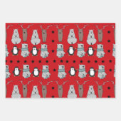 Cute Modern Winter Reindeer Beer kerstcadeau Inpakpapier Vel (Voorkant)