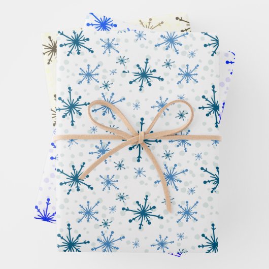 Cute Modern Winter Snow Flakes-kerstcadeau  Inpakpapier Vel (In situ)