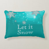Cute Modern Winter Snowflakes Blue Accent Kussen (Voorkant)