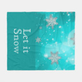 Cute Modern Winter Snowflakes Blue Fleece Deken (Voorkant (Horizontaal))
