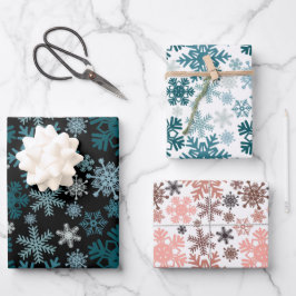 Cute Modern Winter Snowflakes kerst Inpakpapier Vel