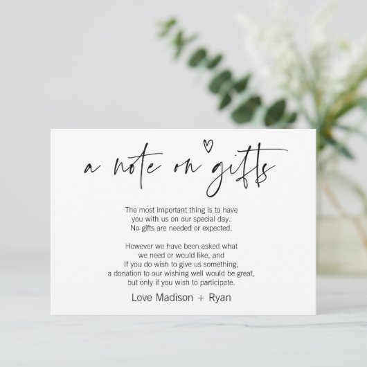Cute Modern Wishing Well Wedding Invitation Card Informatiekaartje (Staand voorkant)