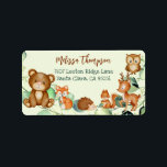 Cute Modern Woodland Whimsical Forest Friends Etiket<br><div class="desc">Waterverf Dieren groen adreslabel voor je Baby shower of verjaardagsfeestje. Je kunt ook overeenkomende objecten in dit collectie of meer speciale thema's in mijn winkel vinden</div>