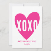 Cute Modern XOXO Heart Personalized Valentijnse Feestdagenkaart (Voorkant)