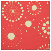 Cute Modern Yellow & Coral Circles Stof (Swatch)