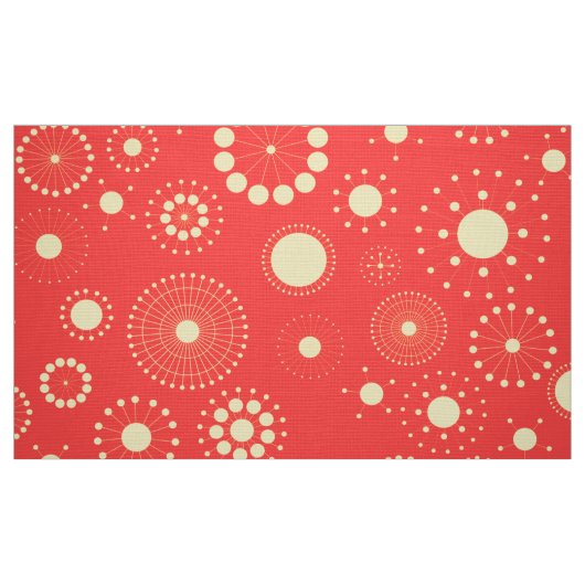 Cute Modern Yellow & Coral Circles Stof (Fat Quarter)