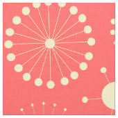 Cute Modern Yellow & Coral Circles Stof (Close Up)