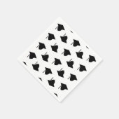 Cute modern zwart-wit afgeschaald kapsel servet (Hoek)