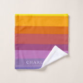 Cute Moderne Abstracte trillende regenboogstripes  Bad Handdoek (Wasdoekje)